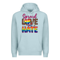 Blue Mist spread love not hate Premium Hoodie - Zillion Design Studio