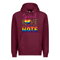 Burgundy spread love not hate Premium Hoodie - Zillion Design Studio