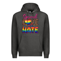 Charcoal Heather spread love not hate Premium Hoodie - Zillion Design Studio