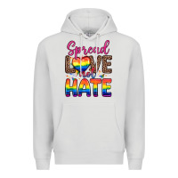 Dove Grey spread love not hate Premium Hoodie - Zillion Design Studio