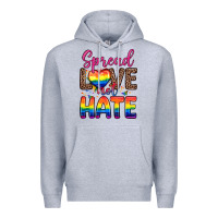 Heather Grey spread love not hate Premium Hoodie - Zillion Design Studio
