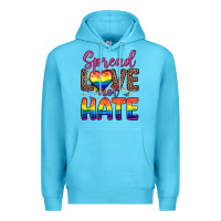 Ocean Blue spread love not hate Premium Hoodie - Zillion Design Studio