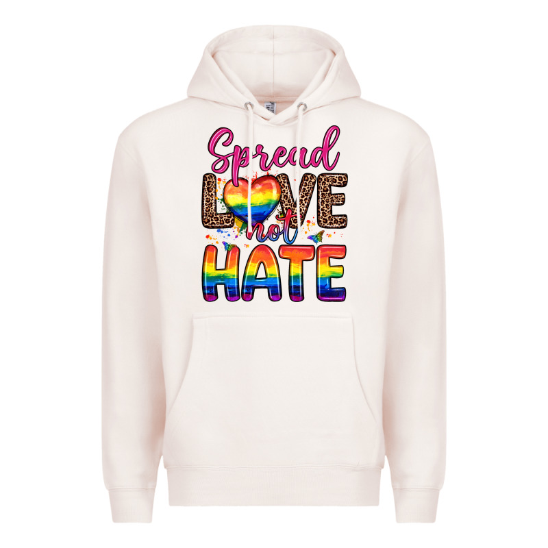 Spread Love Not Hate Premium Hoodie by Zillion Design Studio | Teevron