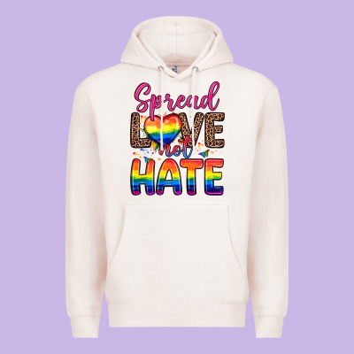 Spread Love Not Hate Premium Hoodie Designed By Zillion Design Studio