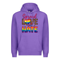 Purple spread love not hate Premium Hoodie - Zillion Design Studio