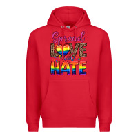 Red spread love not hate Premium Hoodie - Zillion Design Studio