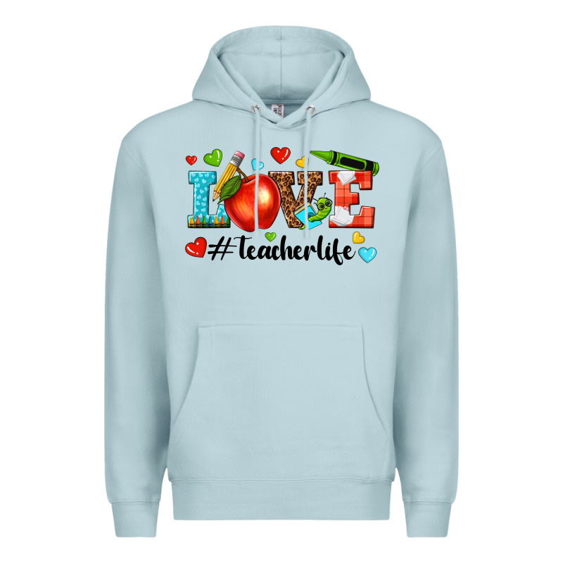 Love Teacher Life Premium Hoodie by texasbilliewilder | Teevron