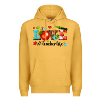 Mustard love teacher life Premium Hoodie - texasbilliewilder