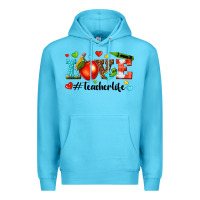 Ocean Blue love teacher life Premium Hoodie - texasbilliewilder