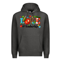Charcoal Heather love teacher life Premium Hoodie - texasbilliewilder