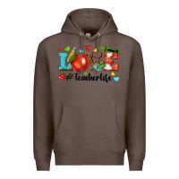 Coffee love teacher life Premium Hoodie - texasbilliewilder