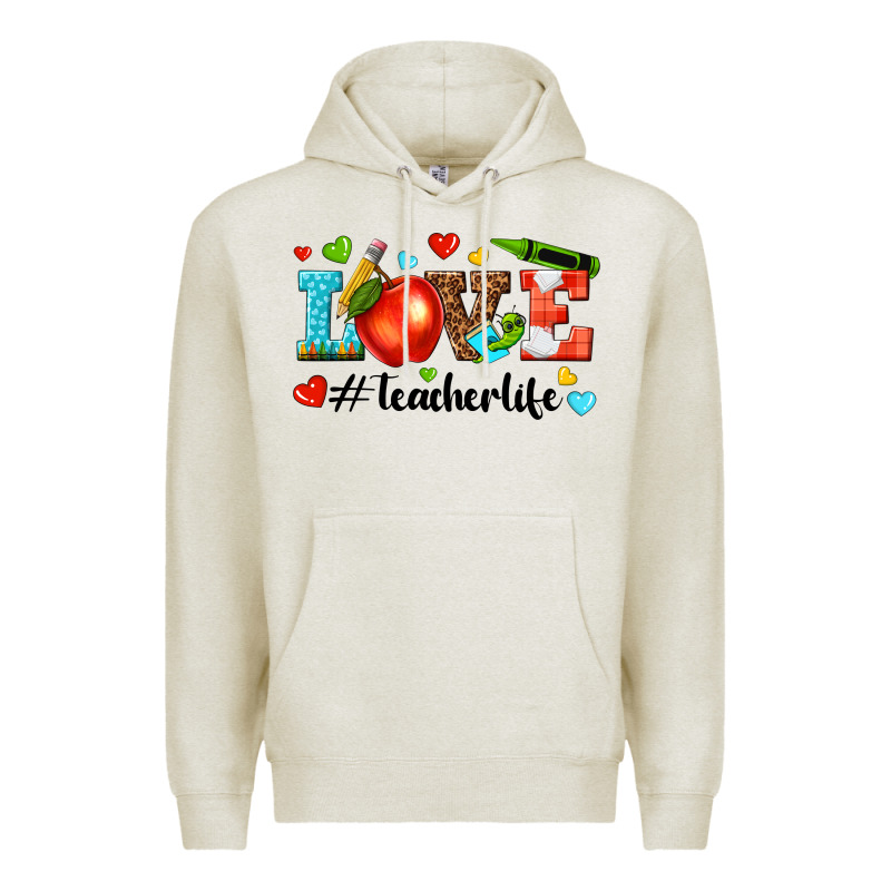 Love Teacher Life Premium Hoodie by texasbilliewilder | Teevron