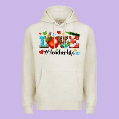 Love Teacher Life Premium Hoodie Designed By Texasbilliewilder