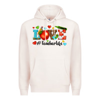 Pale Pink love teacher life Premium Hoodie - texasbilliewilder