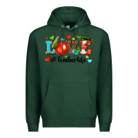 Sports Green love teacher life Premium Hoodie - texasbilliewilder