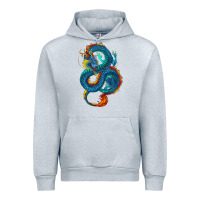 Heather Grey blue dragon Urban Hoodie - RanaPortraitStore