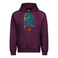 Mauve Wine blue dragon Urban Hoodie - RanaPortraitStore