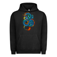 Pigment Black blue dragon Urban Hoodie - RanaPortraitStore