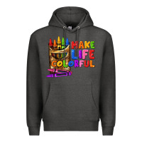 Charcoal Heather make life colorful Premium Hoodie - texasbilliewilder