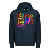Navy make life colorful Premium Hoodie - texasbilliewilder