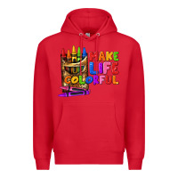 Red make life colorful Premium Hoodie - texasbilliewilder