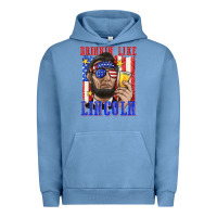 Pigment Pebble Blue drinking like lincoln Urban Hoodie - texasbilliewilder