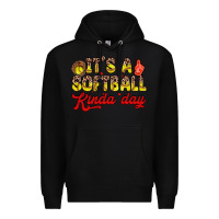 Black it s a softball kinda day Premium Hoodie - Zillion Design Studio