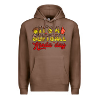Chestnut it s a softball kinda day Premium Hoodie - Zillion Design Studio