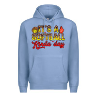 Colony Blue it s a softball kinda day Premium Hoodie - Zillion Design Studio