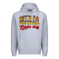 Heather Grey it s a softball kinda day Premium Hoodie - Zillion Design Studio