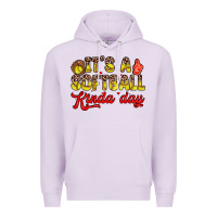 Lilac it s a softball kinda day Premium Hoodie - Zillion Design Studio