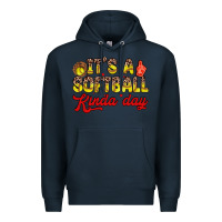Navy it s a softball kinda day Premium Hoodie - Zillion Design Studio