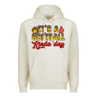 Oatmeal Heather it s a softball kinda day Premium Hoodie - Zillion Design Studio