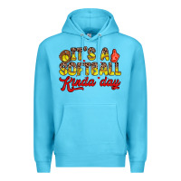 Ocean Blue it s a softball kinda day Premium Hoodie - Zillion Design Studio