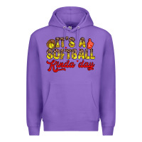 Purple it s a softball kinda day Premium Hoodie - Zillion Design Studio