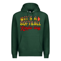 Sports Green it s a softball kinda day Premium Hoodie - Zillion Design Studio
