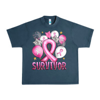 Midnight Navy Balloons cancer ribbon survivor Urban Heavy Tee - Artiststas