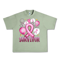 Oil Green Balloons cancer ribbon survivor Urban Heavy Tee - Artiststas
