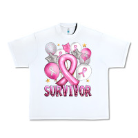 White Balloons cancer ribbon survivor Urban Heavy Tee - Artiststas