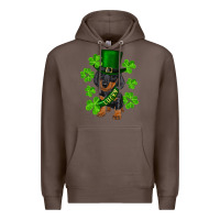 Coffee st. patrick's day lucky dachshund puppy Premium Hoodie - RanaPortraitStore