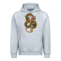 Heather Grey green and yellow dragon Urban Hoodie - RanaPortraitStore