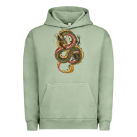 Pigment Oil Green green and yellow dragon Urban Hoodie - RanaPortraitStore