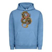 Pigment Pebble Blue green and yellow dragon Urban Hoodie - RanaPortraitStore