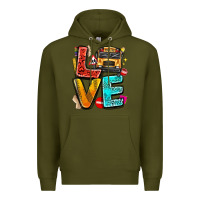 Army Green love school bus Premium Hoodie - texasbilliewilder