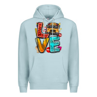 Blue Mist love school bus Premium Hoodie - texasbilliewilder