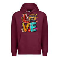 Burgundy love school bus Premium Hoodie - texasbilliewilder