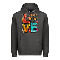 Charcoal Heather love school bus Premium Hoodie - texasbilliewilder