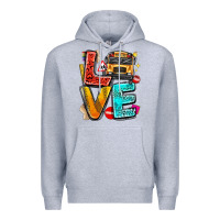 Heather Grey love school bus Premium Hoodie - texasbilliewilder