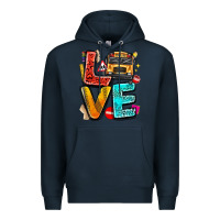 Navy love school bus Premium Hoodie - texasbilliewilder