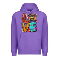 Purple love school bus Premium Hoodie - texasbilliewilder